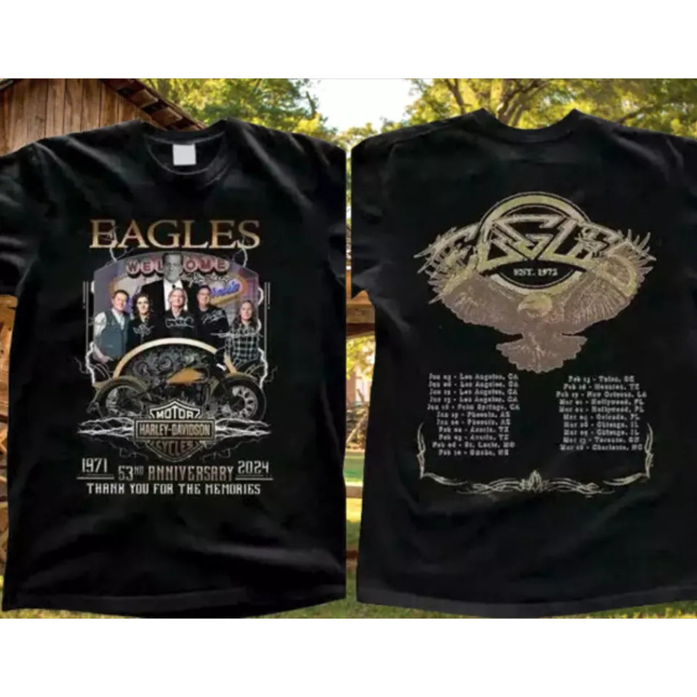 Eagles 2024 Tour Long Goodbye T-shirtBand Concert 2 Sided Shirt